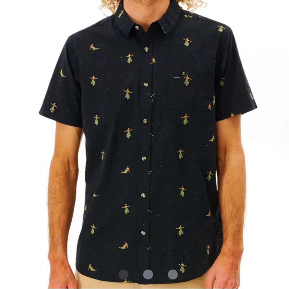 Rip Curl Black short sleeve button down Shirt